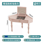 Flip Lights Storage Vanity Table Mirror Drawers Woman Small Cabinet Bedroom Dressers Girl Makeup Pink Coiffeuse Furniture Home