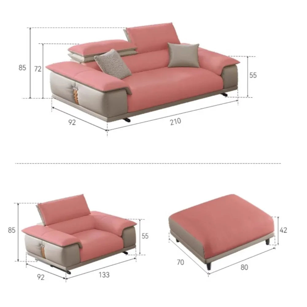 Luxury Genuine Italian Leather Sofa
