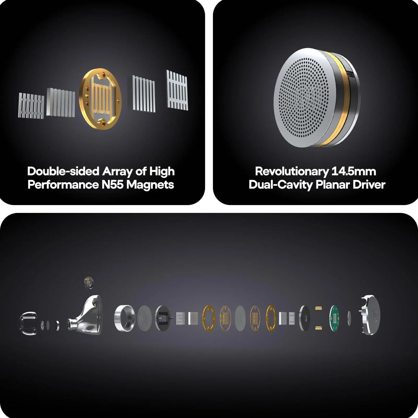 Linsoul 7Hz x Crinacle: Diablo/Divine in-Ear Monitors, 14.5mm Planar Magnetic Driver IEM,HiFi Earbuds with Detachable 2 Pin