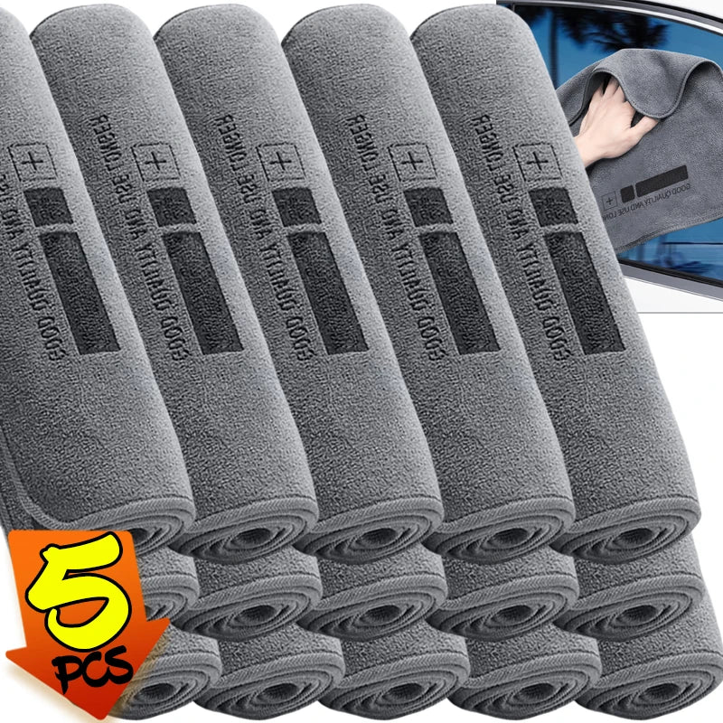 5/1PCS Super Car Cleaning Drying Cloth Microfiber Car Care Towel High Water Absorption Detailing Cloths Windows Mirrors Rags
