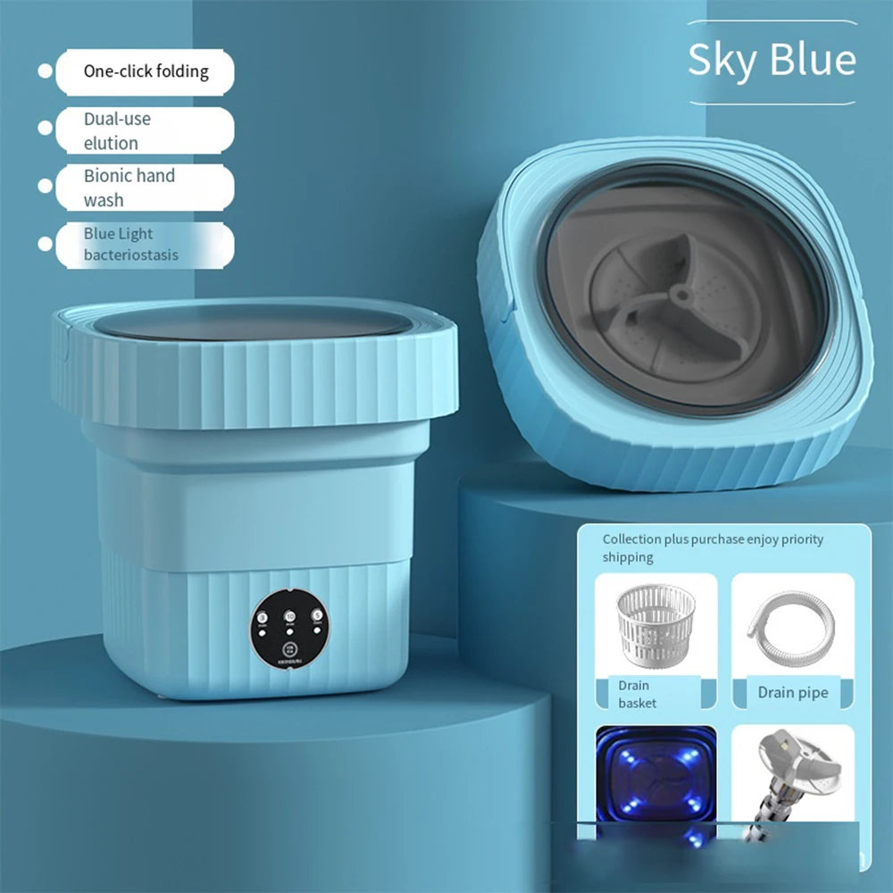 6L 11L Folding Portable Washing Machine Big Capacity with Spin Dryer B