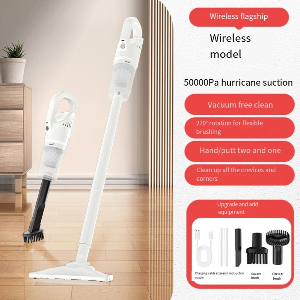 5000Pa Large Suction Vacuum Cleaner USB Rechargeable Cordless Handheld Vacuum Powerful Car Vacuum for Car Home