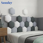 Hexagonal 3D Wall Stickers Upholstered Wall Panels Kids Anti-collision  Peel and Stick Headboard Self Adhesive Leather Soft Bag