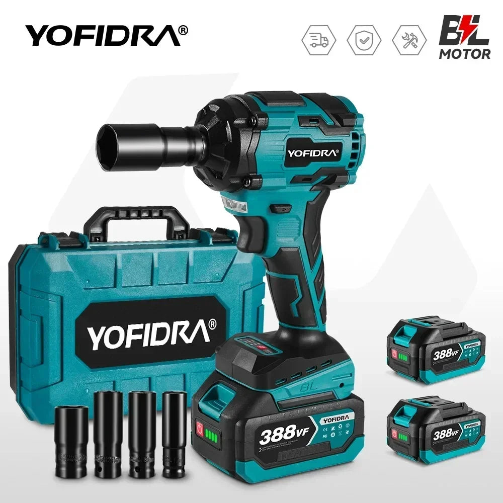 1000N.M Torque Brushless Electric Impact Wrench 1/2 inch Cordless Wrench Power Tool For Makita 18V Battery Pin
