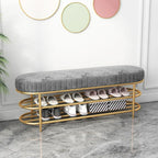 Thickened Soft Bag Cushion Nordic Light Luxury Iron Shoe Changing Stool Metal Frame Household Door Cushion Shoe Storage