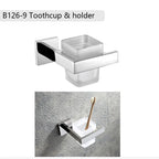 Chrome Polished Bathroom Hardware Mirror Chrome Polished Towel Rack Toilet Paper Holder Towel Bar Hook Bathroom Accessories