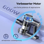 YISORA Corded Vacuum Cleaner, 6M Long Cord 23Kpa Stick Vacuum with LED Floor Head,Handheld Vac for Carpet Hard Floor Pet Hair