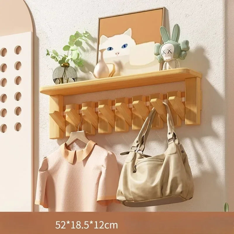 Solid Wood Modern Nordic Creative Wall Clothes Hanger Luxury Living Room Bedroom Clothes Racks Household Storage Home Furniture