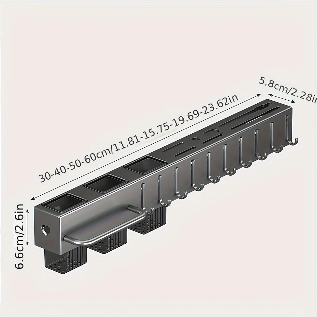 Wall Mounted Kitchen Knife Pot Cover Storage Rack Chopstick Cage Household Cutting Board Knife Integrated Storage Organizer