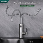 Briwellna Tankless Water Heater Faucet 220V Electric Water Heating Faucet 360 Degrees Swivel Spout Water Heater Flowing