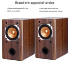 FR40 Lossless HIFI Passive Speakers 4-inch Audiophile Full-range Home Wood Bookshelf Speakers 45W * 2 Output Power Built-in Trap