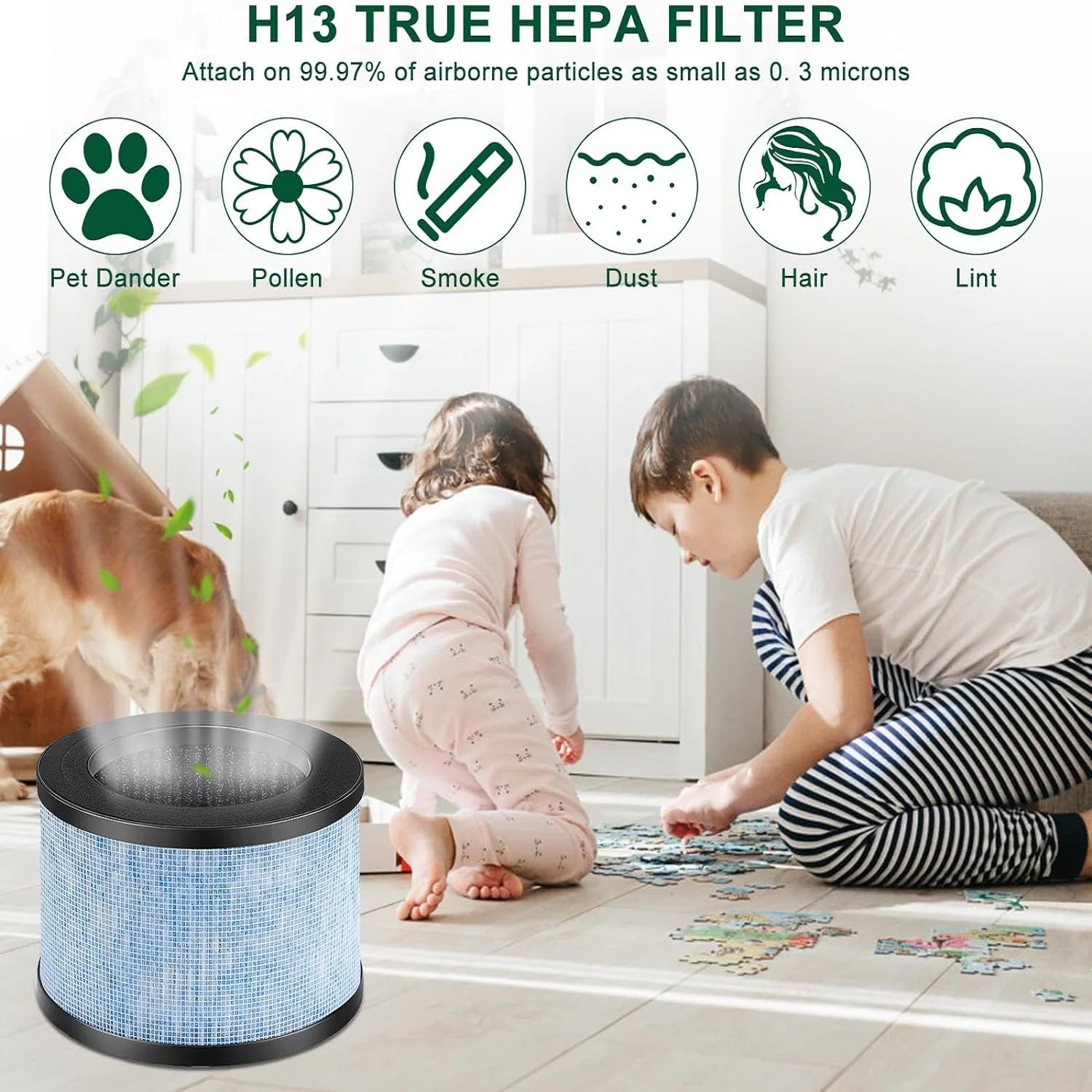 4Pcs Air Cleaner Replacement Filter Compatible With For AROEVE MK01 MK06 DH-JH01 For Air Cleaner Parts Home Appliance Part