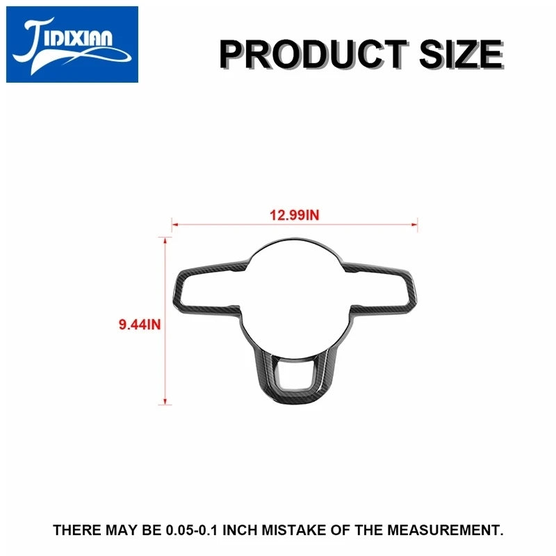JIDIXIAN fit for Jeep Wrangler JL for Gladiator JT 2018 2019 2020 2021 2022 2023 2024 Car Steering Wheel Decoration Panel Cover