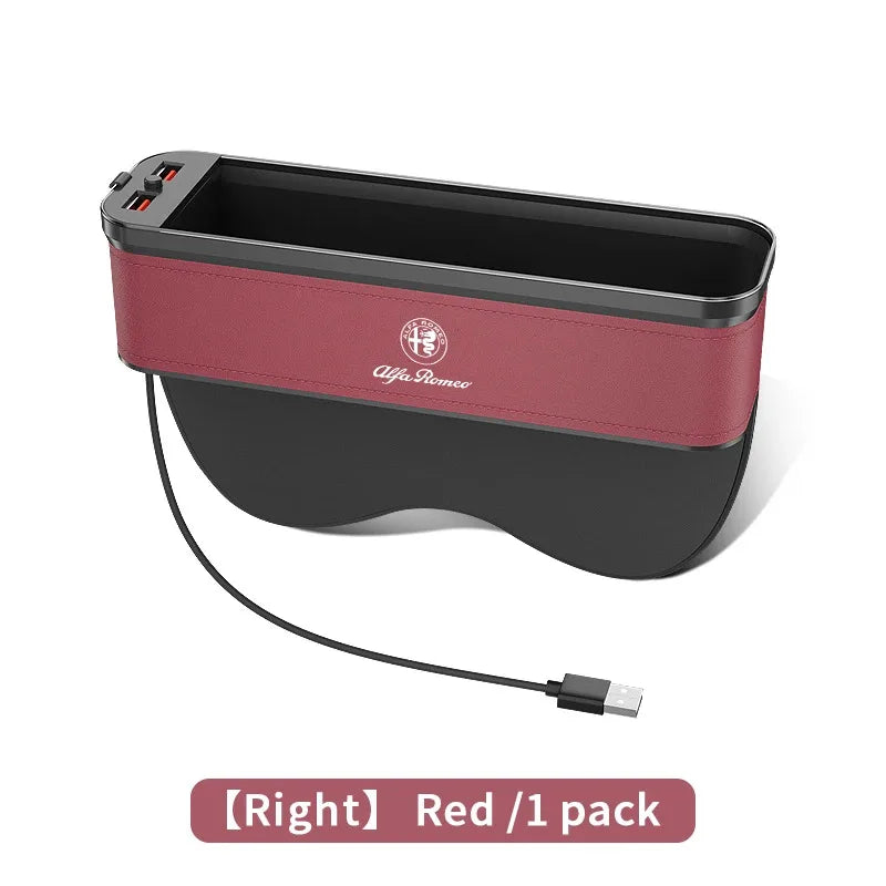 Car USB charging multifunction seat crevice storage box Alfa Romeo 147 156 159 166 Giulia Tonale Stelvio Giulietta Mito Milano