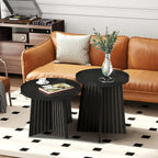 Round Nesting Coffee Table Set - Modern Small Coffee Tables for Living Room, Bedroom & Home Office