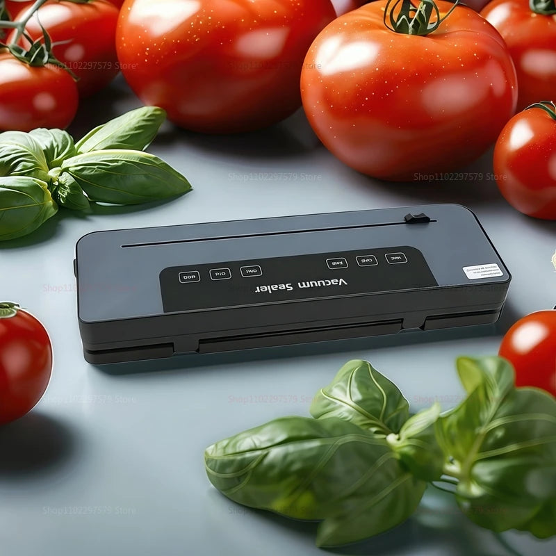 Electric Vacuum Sealer with Built-in Cutter for Food Storage Touch Button Dry/Wet Food Packaging Machine Vacuum ier device