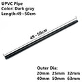 1PC 20~63mm Dark Grey UPVC Pipe Connector Straight Elbow Tee Garden Irrigation DIY Accessories Aquarium Water Tank Supply Joints