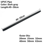 1PC 20~63mm Dark Grey UPVC Pipe Connector Straight Elbow Tee Garden Irrigation DIY Accessories Aquarium Water Tank Supply Joints