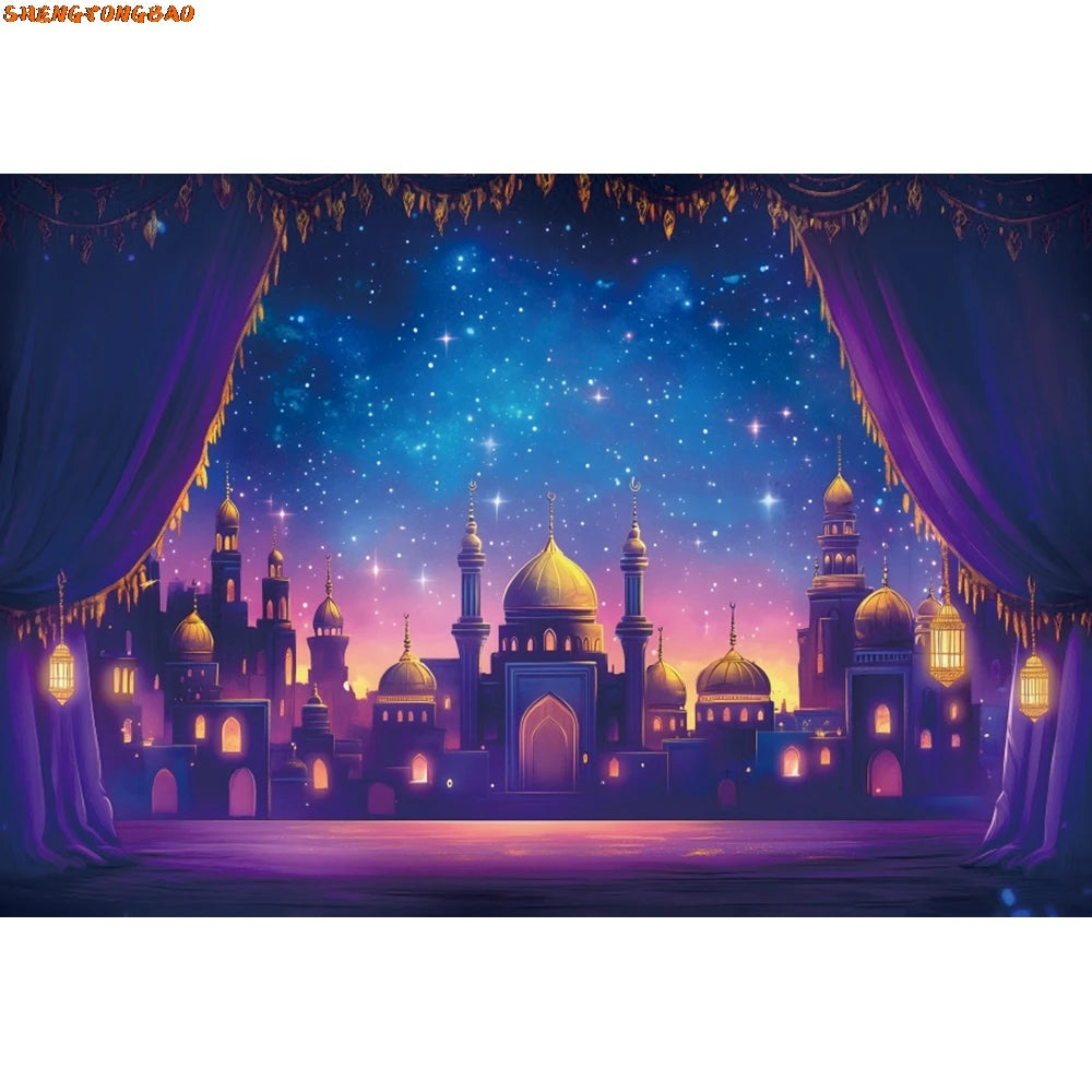Arabian Moroccan Nights Photography Backdrop Aladdin Birthday Party Decor Banner Baby Shower Photo Background Photobooth Props