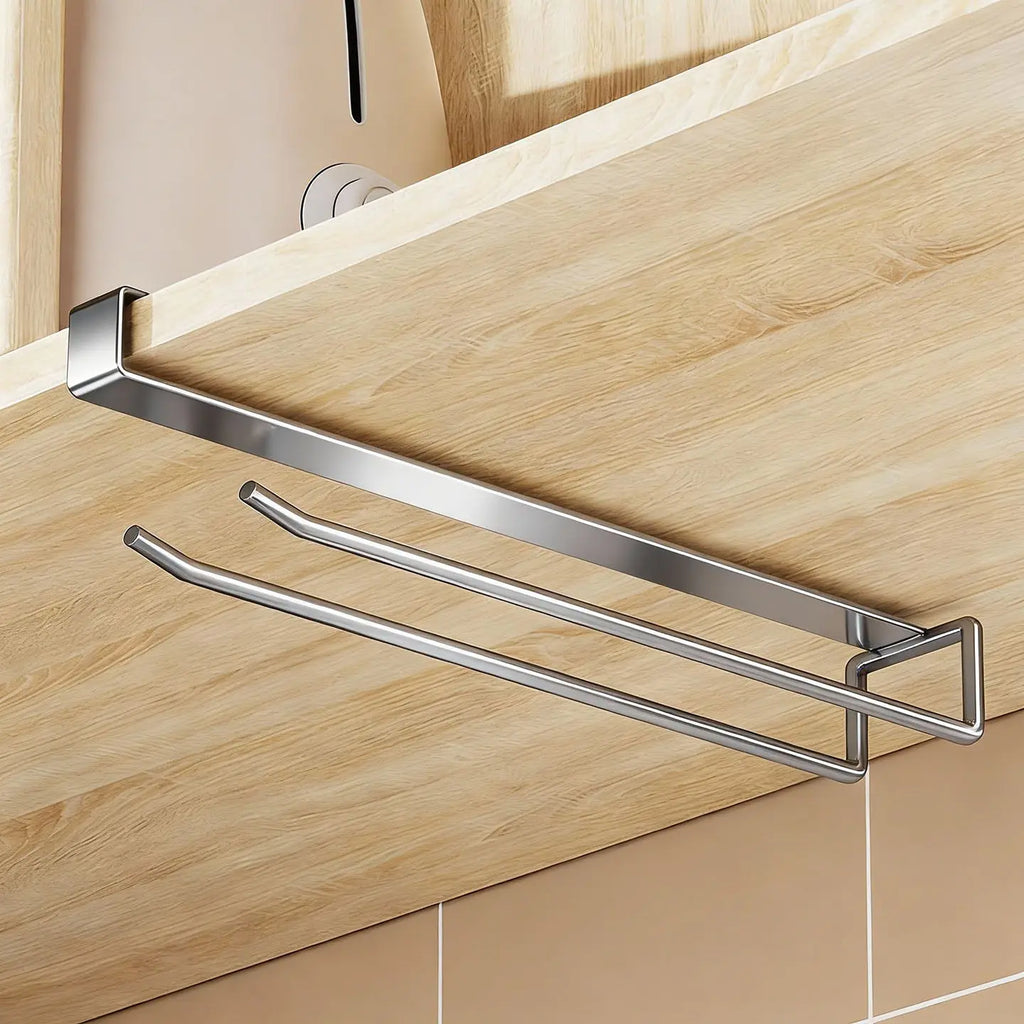 HeMu Kitchen storage rack under the cabinet without punching upside down goblet rack hanging red wine glass multifunctional rack