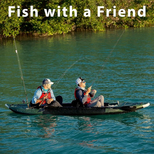 Sea Eagle 385FTA Fasttrack Angler Inflatable Fishing Kayak - 1-2 Person, Hunter Green | AlluCanFind