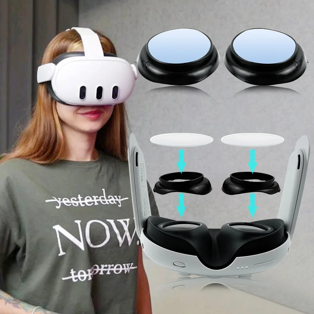 For Quest 3 Lens NO Myopia Anti-Blue Light Lens VR Glasses Lens Protection Frame For Meta Quest 3 Accessories Disassemble