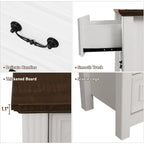 Farmhouse 12 Drawer Dresser for Bedroom, 63” Wood Dresser & Chest of Drawers with Rustic Handles, Wide Closet Dresser Organizer