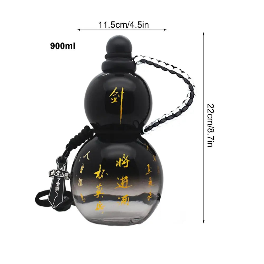 Gourd Water Bottle 900ml Outdoor Large Capacity fitness Gourd Bottle Chinese Retro style Water Cup Gourd Style Water Bottle