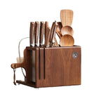Multi-Function Knife Rack, Kitchen Cutting Board Stand, Knife and Board Storage Holder, Pot Lid and Chopstick Organizer