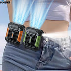 Outdoor Portable Waist & Neck Fan | USB Rechargeable with LED Light & Built-in Power Bank