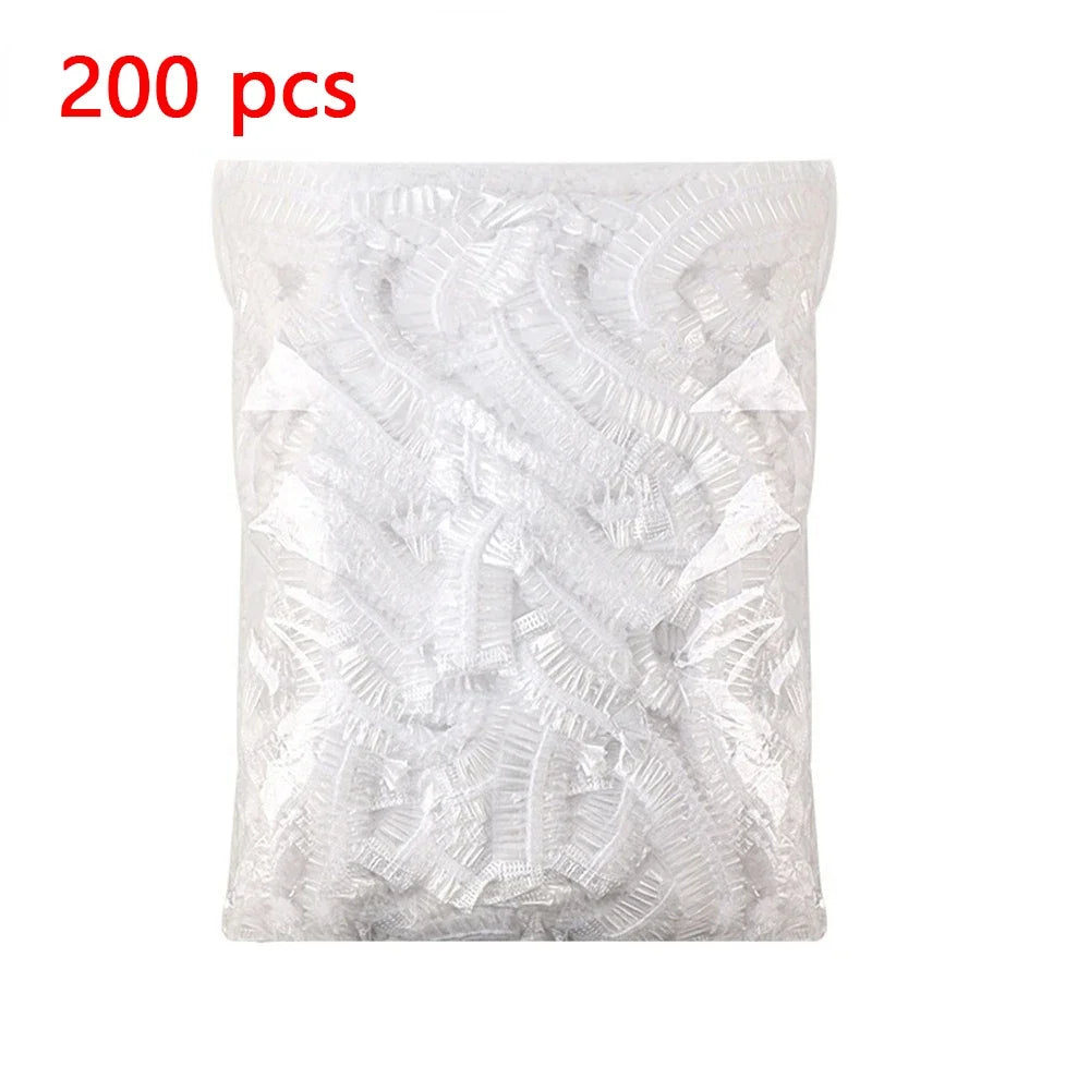 20-200pcs Disposable Shower Cap Elastic Mesh Shape Non-woven Bath Hat for Eyelash Extension Clear Waterproof Hair Hat Shower Cap