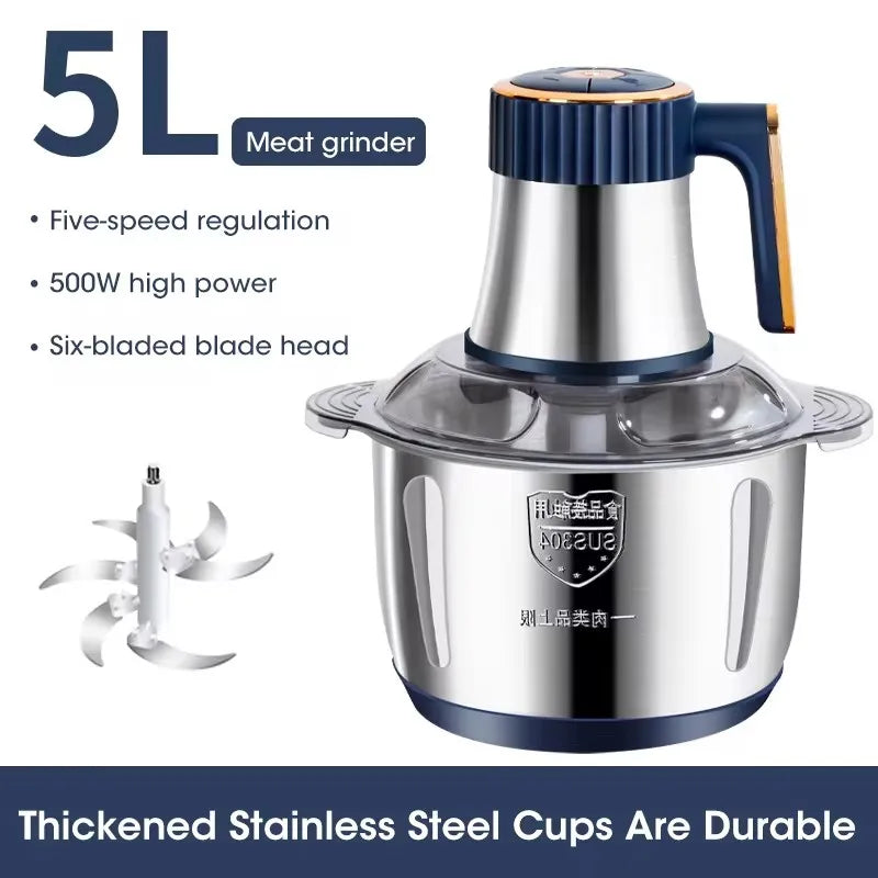 Electric Meat Grinder 304 Stainless Food Blender Multifunction Vegetable Fruit Pepper Garlic Chopper Mincer Baby Food Processor