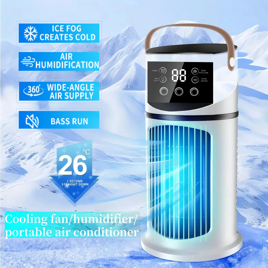 Portable Air Cooler Fan Humidifier with 1 9 Adjustable Wind Speed 1 8