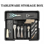Expansive Kitchen Drawer for Utensils Large Cutlery Organizer, BPA Free Adjustable Flatware Storage