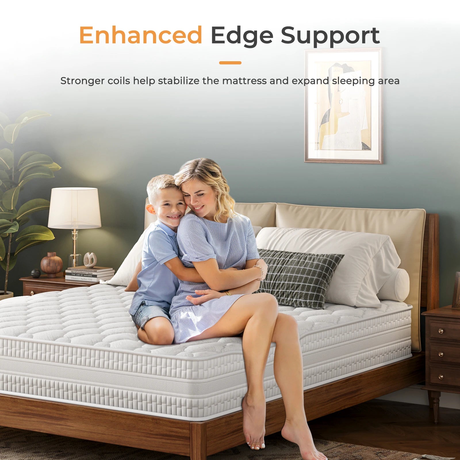 Vesgantti 10/12 inch Hybrid Queen Size Mattress with Memory Foam and Pocket Spring, Medium Firm Ergonomic & Pressure Relief