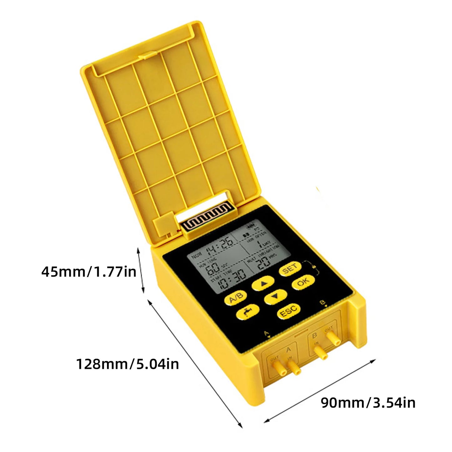 2 Group Automatic Watering System Dual Pump Solar Drip Irrigation System with Rain Sensing Digital Display Screen Child Lock