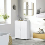 kleankin Modern Bathroom Cabinet, Freestanding Floor Cabinet w/ Storage, White