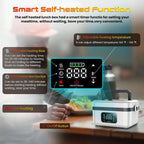 Wireless Electric Insulated Lunch Box - Built-in 8000mAh Battery, 60W Heating Lunch Box 1L Stainless Steel Lunch Box Food Warmer
