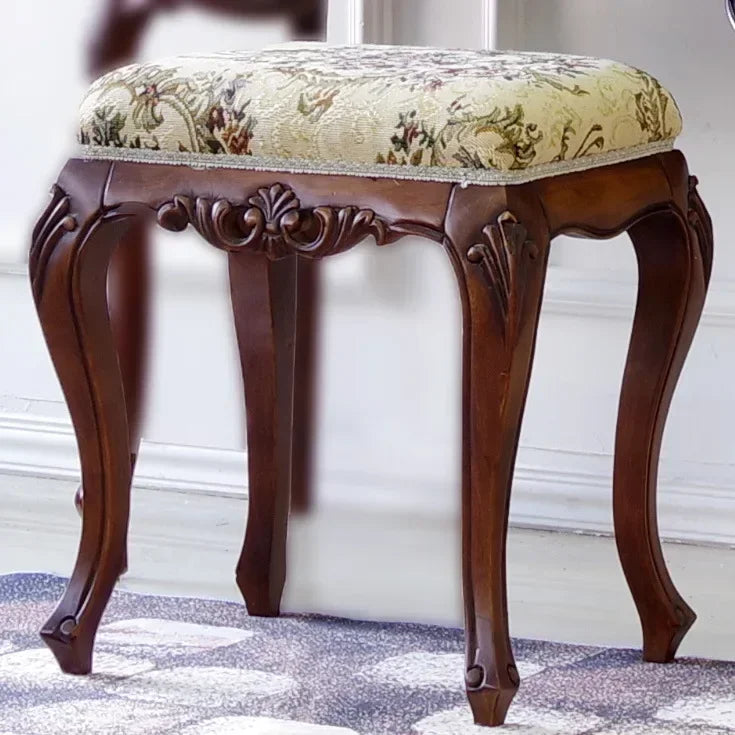 European Solid Wood Mirror Table Bedroom Dresser Amercia Princess Furniture Dark Villa Luxury Carved Makeup Table Dressing Table