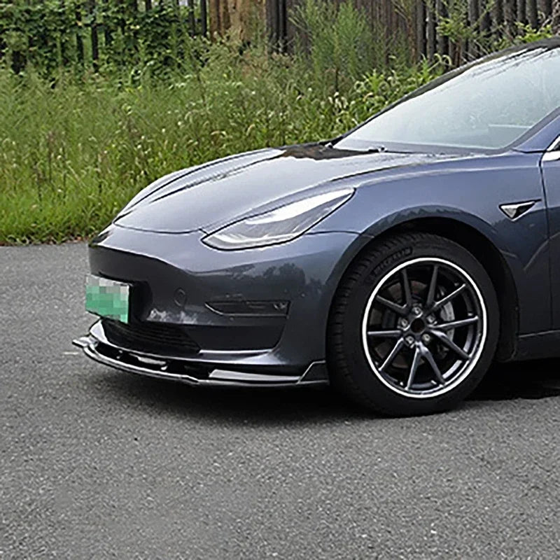Car Front Bumper Spoiler Lip Bumper Protection Guard Spoiler Diffuser for tesla model3 2017-2023