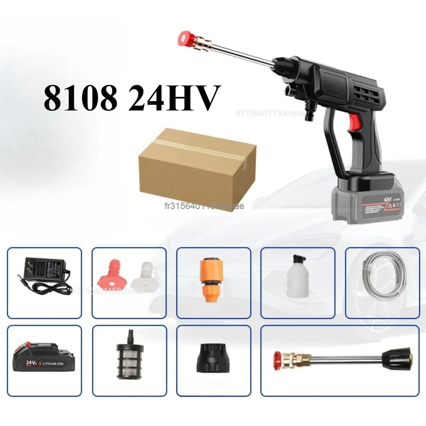 High pressure home car wash water gun electric car wash machine rechargeable wireless lithium battery car wash machine