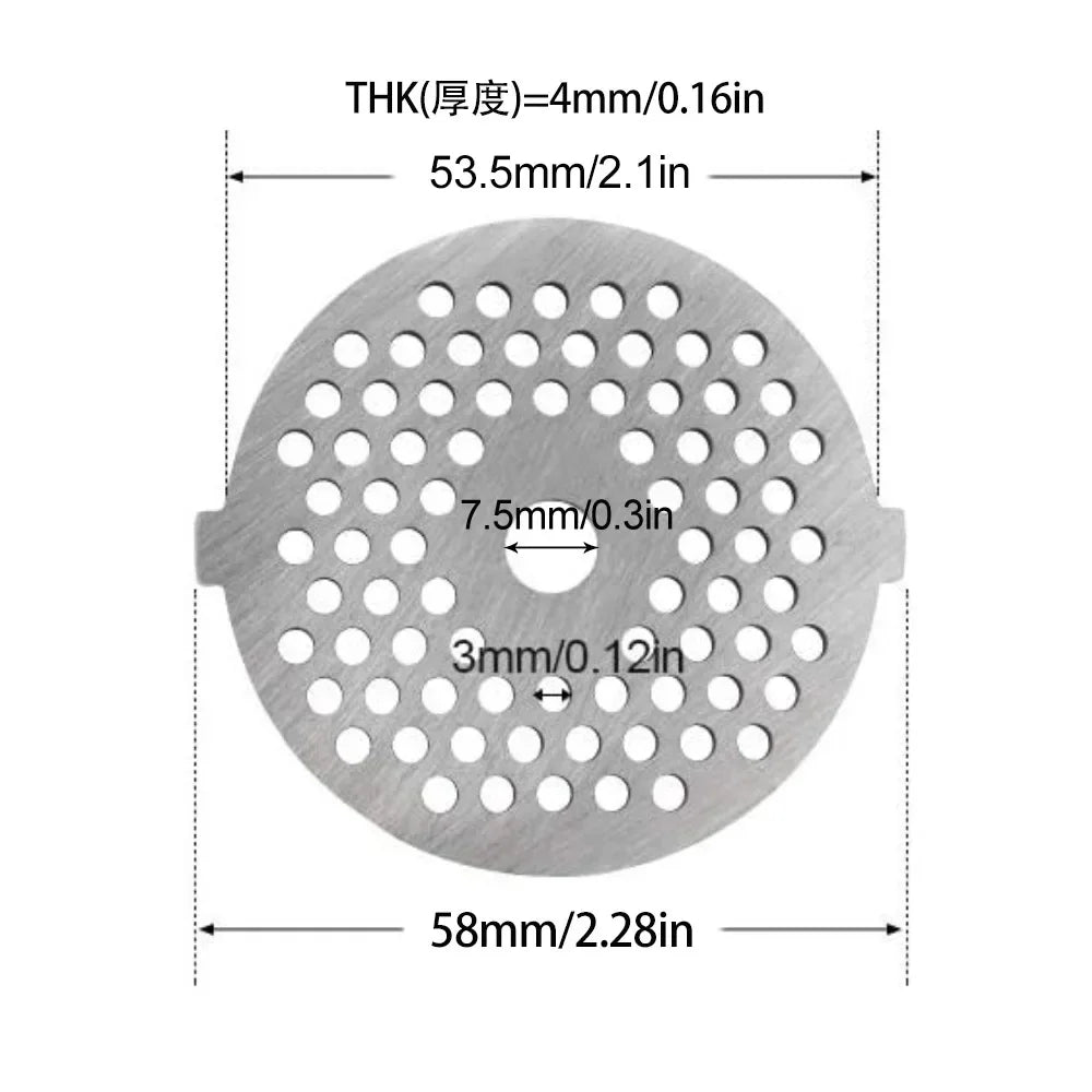 Meat Grinder Pinion Mixer Spare Parts Meat Grinder Knife Stainless Steel Grille for Food Grinder Accessories Kitchen Tool Good