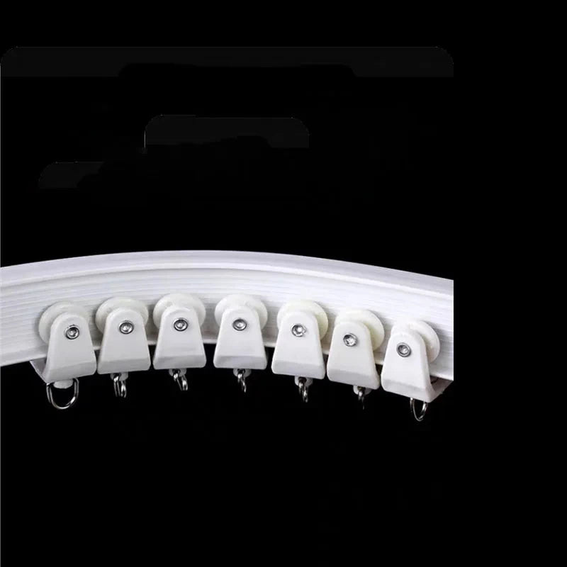 Flexible Ceiling & Wall Mounted Curtain Track Rail Bendable Plastic Steel Design for Bay Windows/Balcony 1-10M White Noise-Free