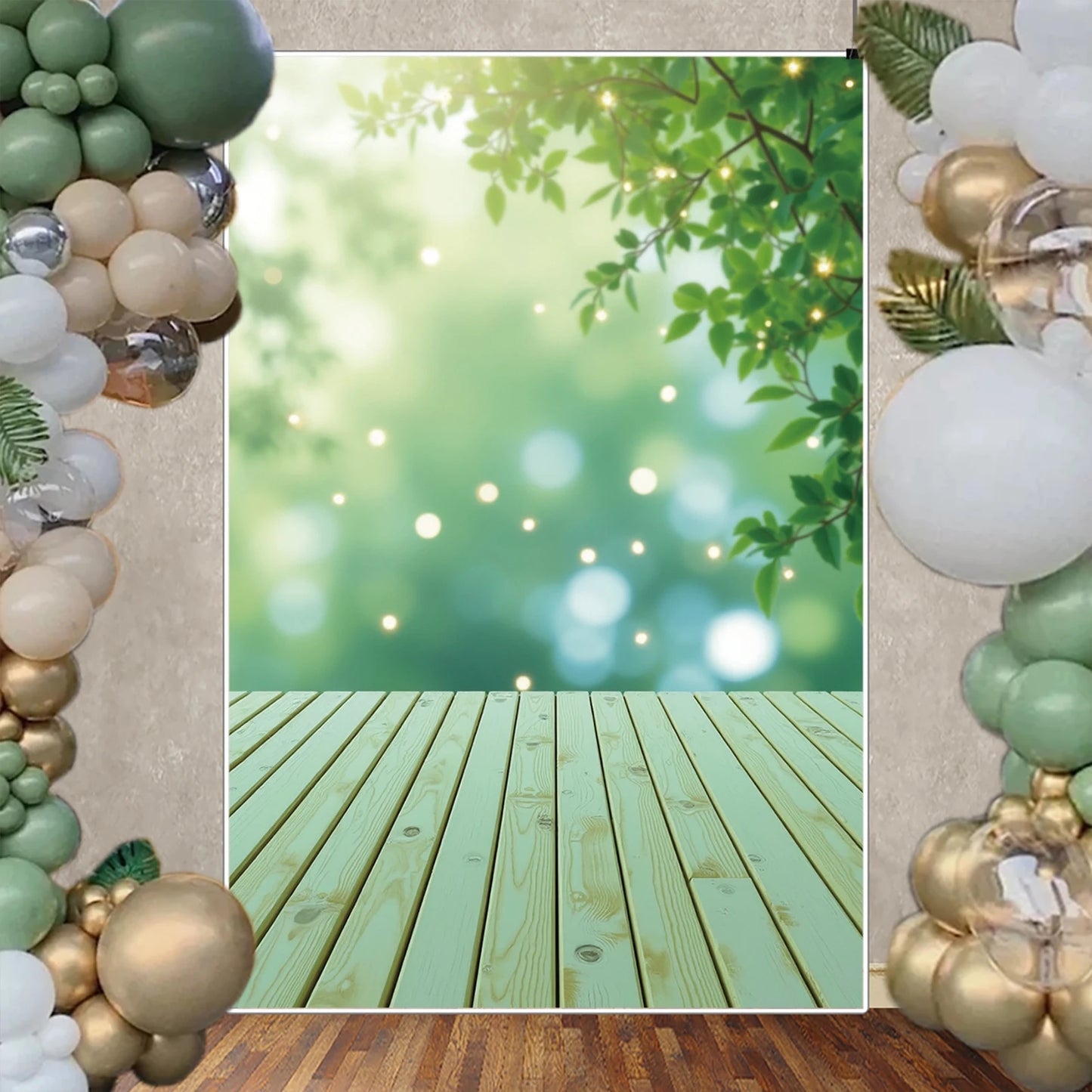 MOON.QG Leaves Trees Backgrounds Photography Accessories Flower Board Birthday Decorations Wedding Backdrop Wallpaper Shooting