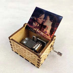 My heart is forever hand-cranked wooden music box, retro UV color printing mini wooden music box gift to my wife