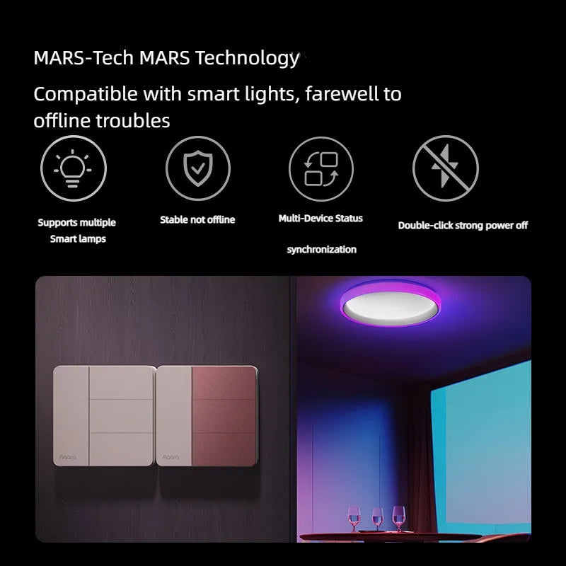 Aqara Smart Wall Switch Z1 More Control Zigbee 3.0 Compatible with Single Live/Neutral Wire Design Supports Mi home HomeKit APP