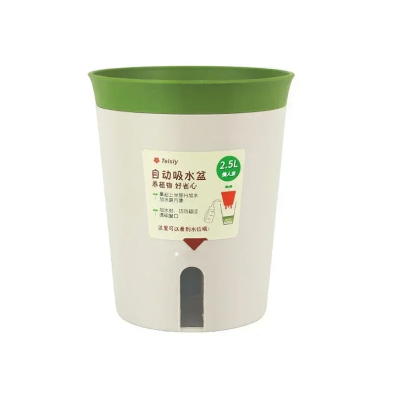 Lazy Hydroponic Flower Pot Water-Absorbing Flowerpot Succulent Plant Pot Plastic Self Watering Planter Living Room Decor Planter