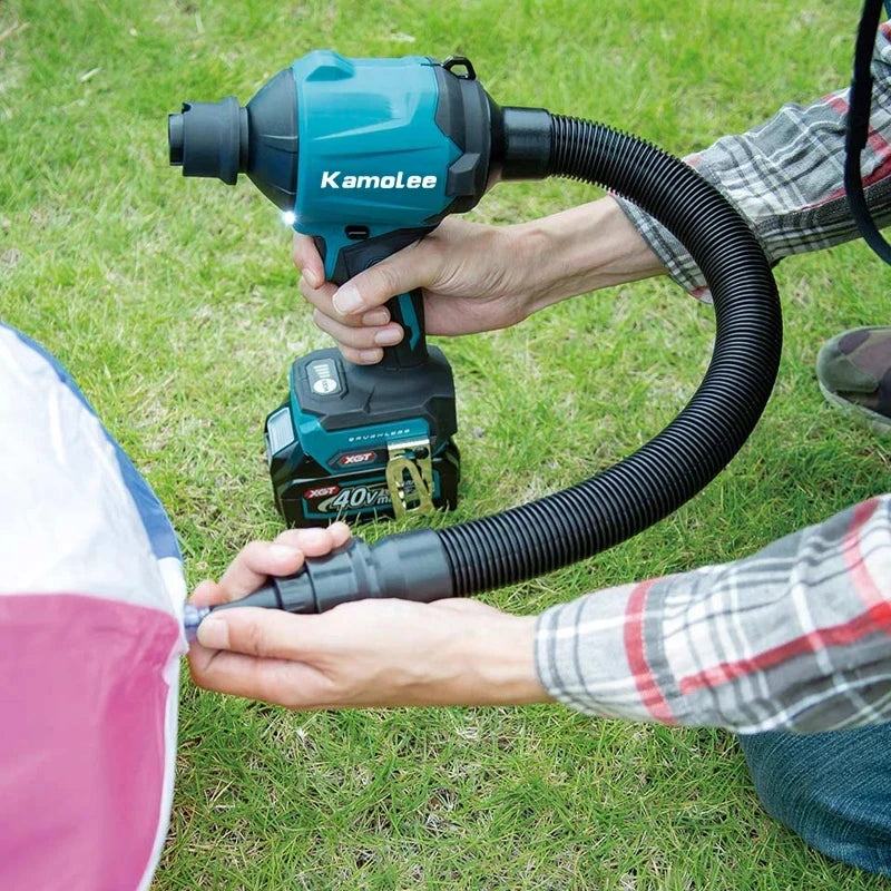 Kamolee 1100W 40500RPM Cordless  Air Blower Dust Blower Inflator Vacuum Multifunction Rechargeable Blower Apply to 18V 21V Batte