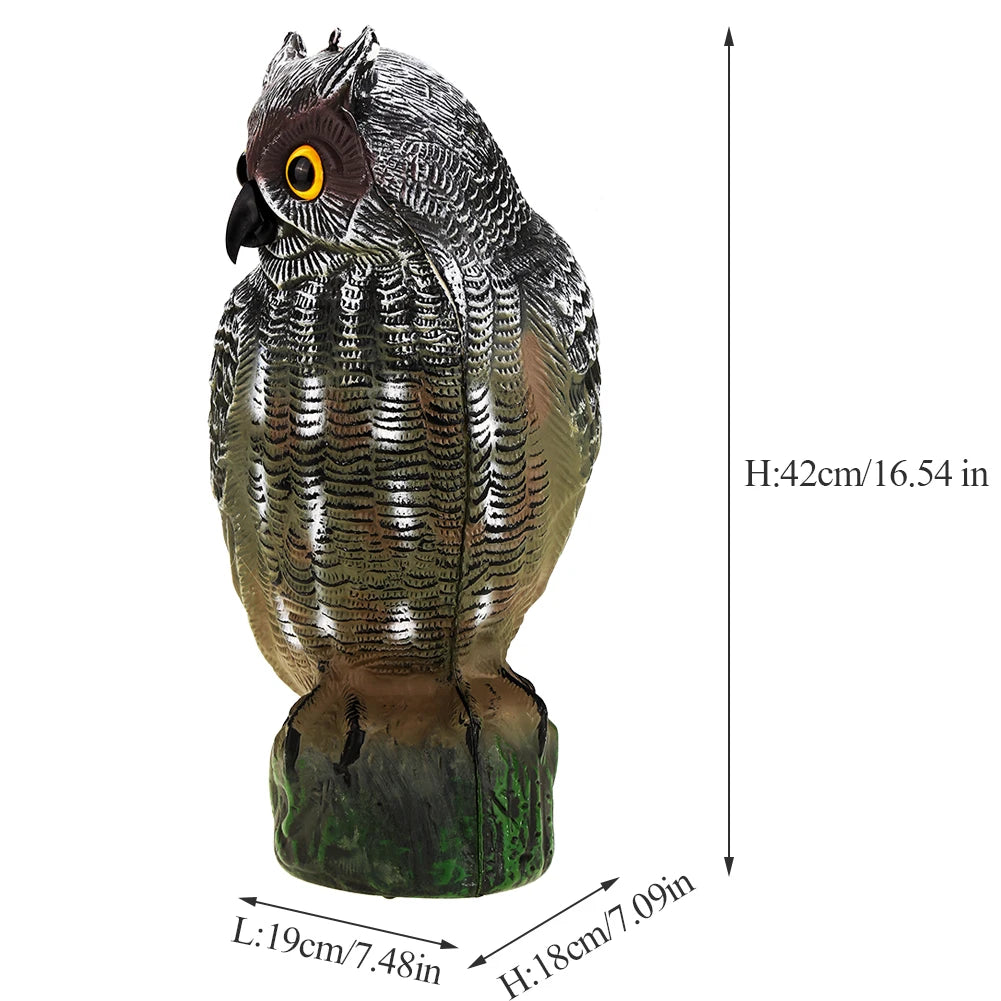 Decoy Pest  Decoy Solar Powered Owl Hunting Decoy Bird Scarer Deterrent Pest Control Garden Decor  Owl Garden