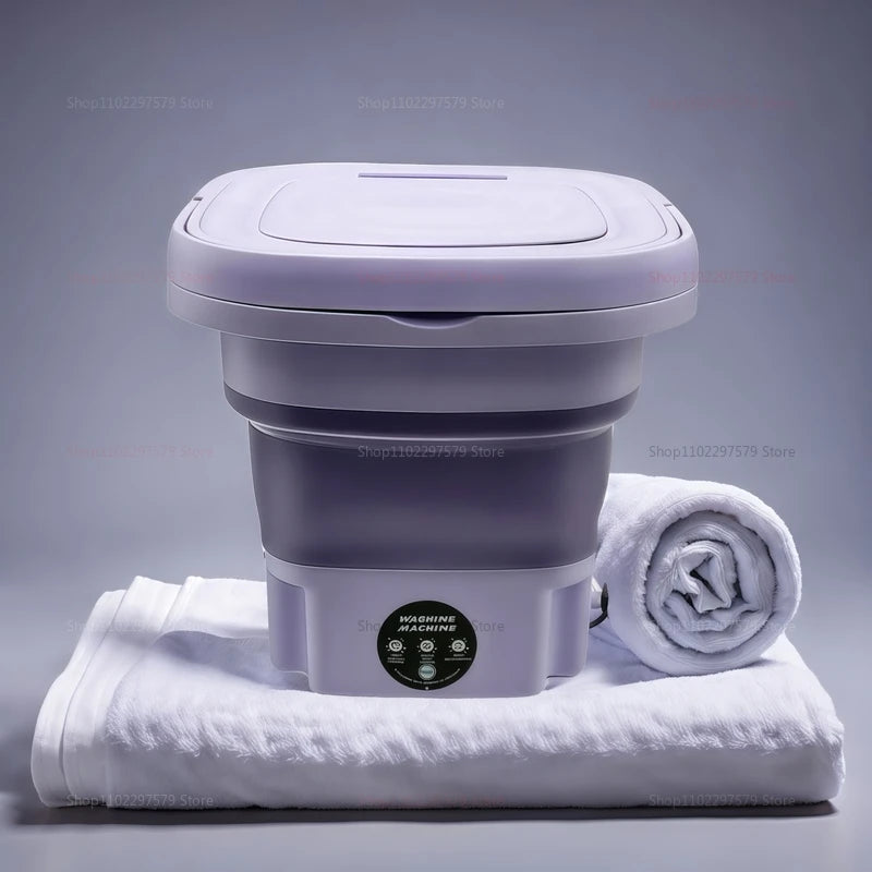 8L Portable Foldable Mini Washing Machine for Socks Underwear Adjustab